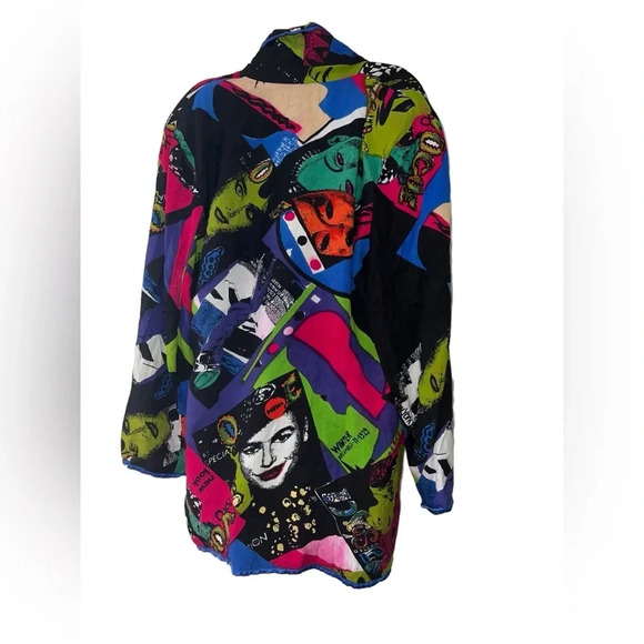 Symbol 2000 abstract art women’s 100% rayon blazer fully lined - Picture 3 of 8